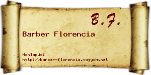 Barber Florencia névjegykártya
